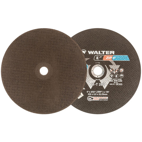 Zip+Xtra Heavy-Duty Cut-Off Wheel, 9" x 3/32", 7/8" Arbor, Type 1, Aluminum Oxide, 6600 RPM Distribution Élite MP