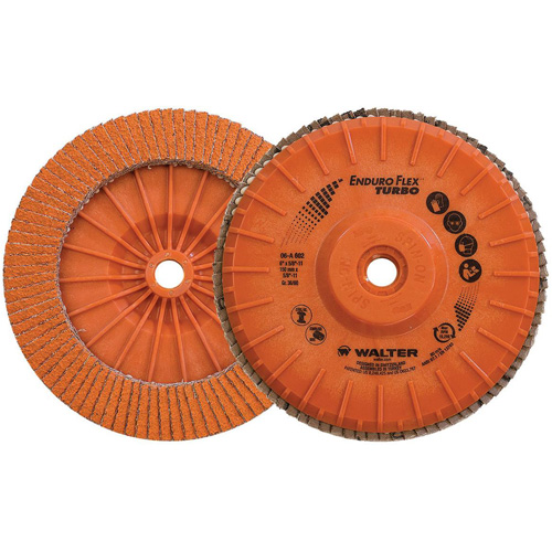 Disque &agrave; lamelles Turbo Enduro-Flex, 6" x 5/8"-11, Type 27S, Grain 36/60, C&eacute;ramique Distribution Élite MP