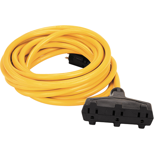 Vinyl Extension Cord, Outdoor, SJTW, 14/3 AWG, 15 A, 3 Outlet(s), 50' Distribution Élite MP