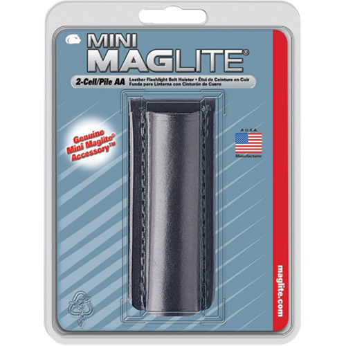 Leather Belt Holster for 2-Cell AA Flashlights, Flashlight Holder, Leather, 1 Pockets Distribution Élite MP