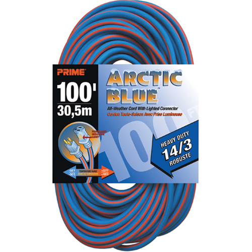Arctic Blue Extension Cord, All-Weather, SJEOW, 14/3 AWG, 13 A, 100' Distribution Élite MP