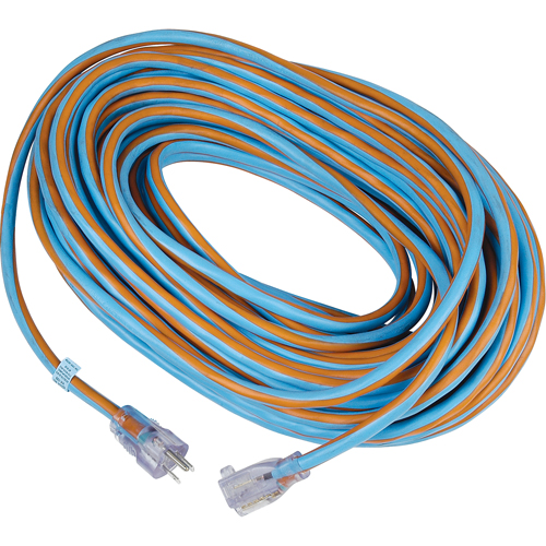 Cordon rallonge verrouillable toute saison en caoutchouc TPE Arctic Blue, Toutes saisons, SJEOW, AWG 12/3, 15 A, 100' Distribution Élite MP