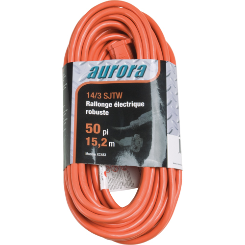 Vinyl Extension Cord, Outdoor, SJTW, 14/3 AWG, 15 A, 50' Distribution Élite MP