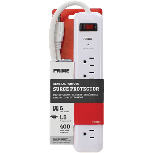 Surge Protector, 6 Outlets, 400 J, 1875 W, 2' Cord Distribution Élite MP
