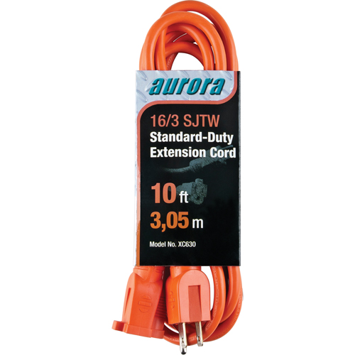 Extension Cord, Indoor/Outdoor, SJTW, 16/3 AWG, 13 A, 10' Distribution Élite MP