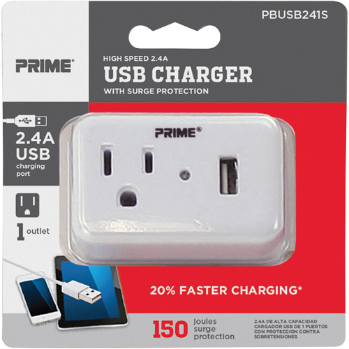 Chargeur USB Prime avec protection contre la surtension Distribution Élite MP
