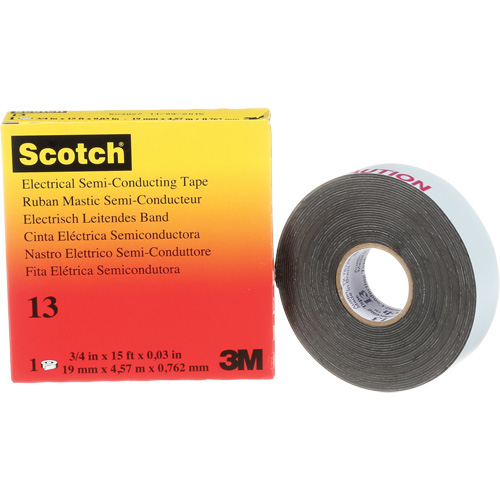 Ruban isolant semi-conducteur Scotch, 19 mm (3/4") x 4,6 m (15'), Noir, 30 mils Distribution Élite MP