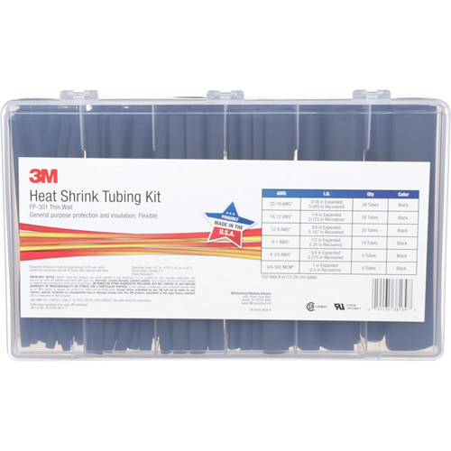 Tube thermor&eacute;tractable, Paroi mince, 6", 1" (2,54cm) - 0,1875" (0,48cm) Distribution Élite MP