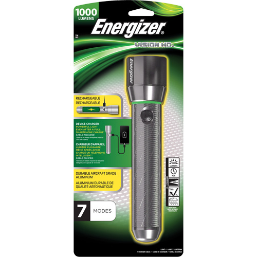 Lampe de poche Vision HD Focus, DEL, 1000 lumens, Piles Rechargeable Distribution Élite MP