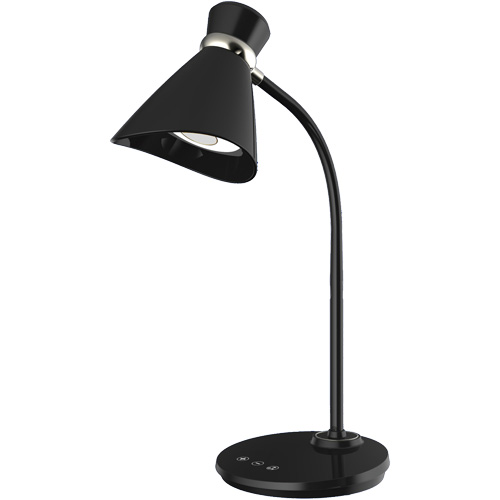 Lampe de bureau, 6 W, DEL, Col 16", Noir Distribution Élite MP