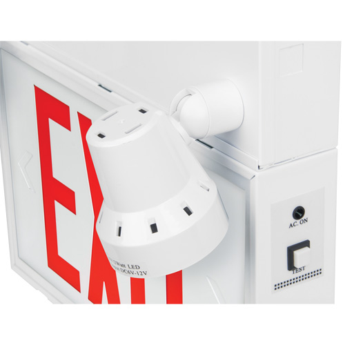 Exit Sign with Security Lights, LED, Battery Operated/Hardwired, 12-1/10" L x 11" W, English Distribution Élite MP