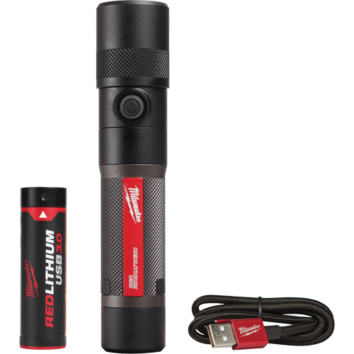 Lampe de poche 1100L &agrave; mise au point par torsion, DEL, 1100 lumens, Piles Rechargeable Distribution Élite MP