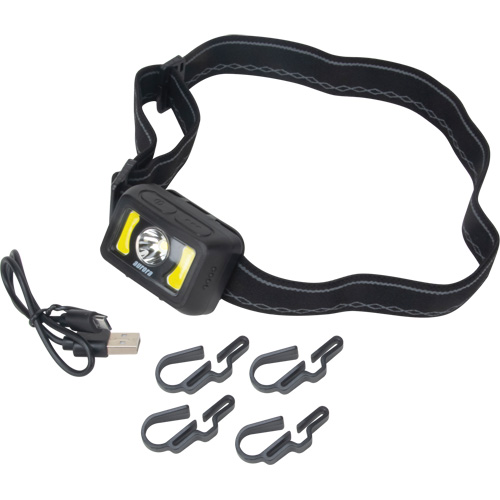 Lampe frontale, DEL, 350 lumens, 2 hres de fonctionnement, piles Rechargeable Distribution Élite MP