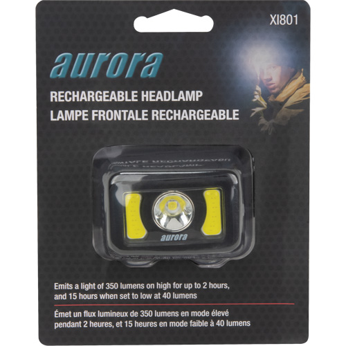Lampe frontale, DEL, 350 lumens, 2 hres de fonctionnement, piles Rechargeable Distribution Élite MP