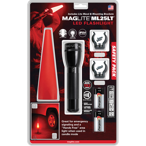 Safety Flashlight Pack, LED, 192 Lumens, C Batteries Distribution Élite MP