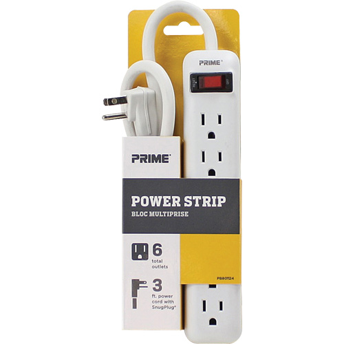 Power Strip, 6 Outlet(s), 3', 15 A, 1875 W, 125 V Distribution Élite MP
