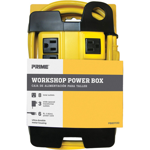 Workshop Power Box, 8 Outlet(s), 6', 15 Amps, 1875 W, 125 V Distribution Élite MP