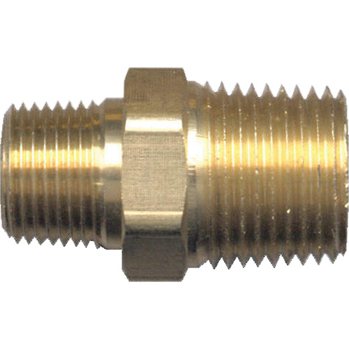 Reducing Hex Nipple, Brass, 1/2" x 3/8", NPT x NPT Distribution Élite MP