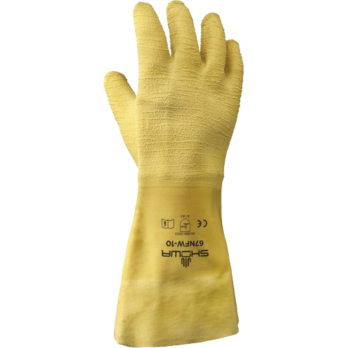 Gants pour usage g&eacute;n&eacute;ral 67NFW, 10/Grand, R&ecirc;vetement Latex de caoutchouc, Enveloppe en Coton Distribution Élite MP