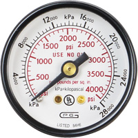 Pressure Gauges, 1-1/2" , 0 - 4000 psi, Back Mount, Analogue Distribution Élite MP