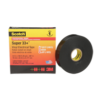 Ruban isolant en vinyle Super 33+ Scotch, 19 mm (3/4") x 33 m (108'), Noir, 7 mils Distribution Élite MP