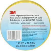 Ruban en vinyle pour travaux g&eacute;n&eacute;raux 764, 25,4 mm (1") la x 32,9 m (108') lo, 5 mils, Jaune Distribution Élite MP