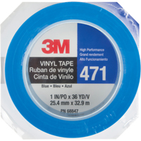 Ruban en vinyle 471, 25,4 mm (1") la x 32,9 m (108') lo, 5,3 mils, Bleu Distribution Élite MP