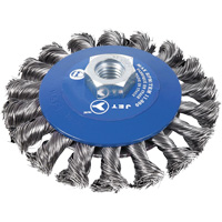 Brosse conique &agrave; m&egrave;ches torsad&eacute;es, Dia. 5", Fils 0,02", Arbre 5/8"-11NC Distribution Élite MP