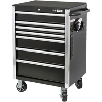 HDRC2807 HD Series Roller Cabinet, 7 Drawers, 27-4/5" W x 21-27/50" D x 40-31/100" H, Black Distribution Élite MP