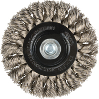Brosses rotatives &agrave; fils nou&eacute;s - Brosse rotative &agrave; fils nou&eacute;s a/queue 1/4", Fils nou&eacute;s standards, Dia. 3", Fils 0,014", Acier inoxydable Distribution Élite MP