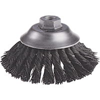 Brosses-boisseau &agrave; fils nou&eacute;s - Brosse-boisseau &eacute;vas&eacute;e, Dia. 6", Fils 0,02", Arbre 5/8"-11, Acier Distribution Élite MP