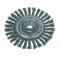 High Speed Small Grinder Stringer Bead Knot Wire Wheel Brush, 4" Dia., 0.02" Fill, 5/8"-11 Arbor, Stainless Steel Distribution Élite MP