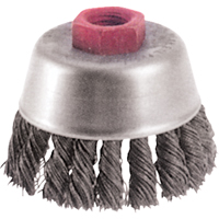 Knot Wire Cup Brushes - High Speed Small Grinder, 2-3/4" Dia. x 5/8"-11 Arbor Distribution Élite MP