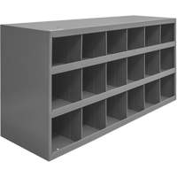 Steel Storage Bin Cabinet, 33-3/4" W x 12" D x 19-1/4" H, Grey Distribution Élite MP