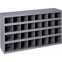 Steel Storage Bin Cabinet, 33-3/4" W x 12" D x 19-1/4" H, Grey Distribution Élite MP
