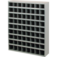 Steel Storage Bin Cabinet, 33-3/4" W x 8-1/2" D x 42" H, Grey Distribution Élite MP
