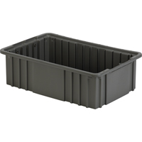 Contenant Divider Box, Poly&eacute;thyl&egrave;ne, 16,5" la x 10,9" p x 5" h, Gris Distribution Élite MP