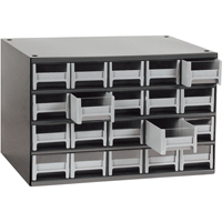 Modular Parts Cabinets, Steel, 20 Drawers, 17" x 10-9/16" x 2-1/16", Grey Distribution Élite MP