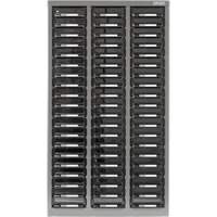 KPC-300 Parts Cabinet, Galvanized Steel, 60 Drawers, 21-3/10" x 10-2/5" x 36-9/10", Grey Distribution Élite MP