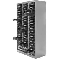 KPC-300 Parts Cabinet, Galvanized Steel, 60 Drawers, 21-3/10" x 10-2/5" x 36-9/10", Grey Distribution Élite MP