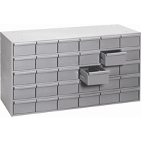 Casiers &agrave; tiroirs industriels, 30 tiroirs, 33-3/4" la x 11-3/4" p x 21-1/8" h, Gris Distribution Élite MP
