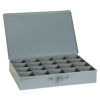 Compartment Scoop Boxes, Steel, 20 Slots, 18" W x 12" D x 3" H, Grey Distribution Élite MP