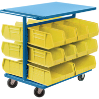 Chariot &agrave; bacs avec bacs, &agrave; deux c&ocirc;t&eacute;s, 20 bacs, 24" la x 38-1/2" p x 36-1/2" h Distribution Élite MP