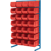 Single-Sided Stationary Bin Rack, 36" W x 12" D x 61" H, 28 Bins Distribution Élite MP