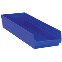 Shelf Bins, 8-3/8" W x 4" H x 23-5/8" D, Blue, 50 lbs. Capacity Distribution Élite MP