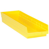 Shelf Bins, 8-3/8" W x 4" H x 23-5/8" D, Yellow, 50 lbs. Capacity Distribution Élite MP