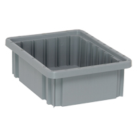 Contenants Divider Box, Plastique, 10,9" la x 8,3" p x 3,5" h, Gris Distribution Élite MP