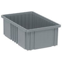Contenants Divider Box, Plastique, 16,5" la x 10,9" p x 6" h, Gris Distribution Élite MP