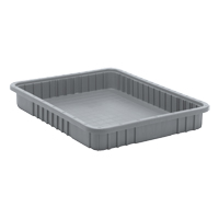 Contenants Divider Box, Plastique, 22,5" la x 17,5" p x 3" h, Gris Distribution Élite MP