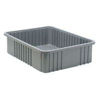 Contenants Divider Box, Plastique, 22,5" la x 17,5" p x 6" h, Gris Distribution Élite MP